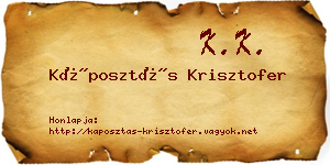 Káposztás Krisztofer névjegykártya