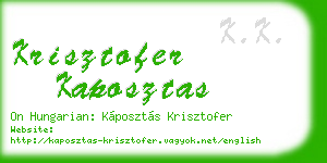 krisztofer kaposztas business card