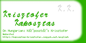 krisztofer kaposztas business card